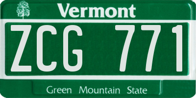 VT license plate ZCG771