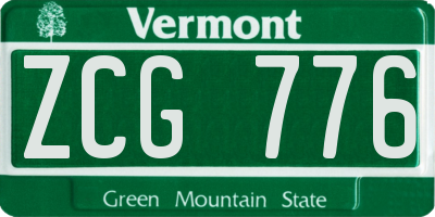 VT license plate ZCG776