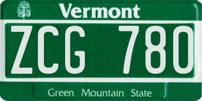 VT license plate ZCG780