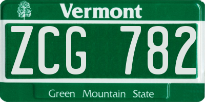 VT license plate ZCG782