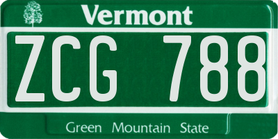 VT license plate ZCG788