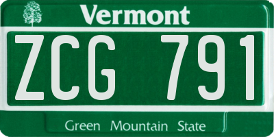 VT license plate ZCG791