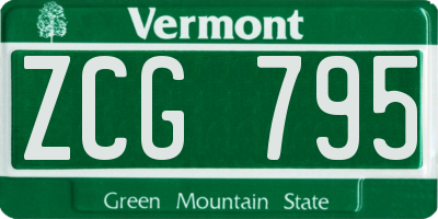 VT license plate ZCG795