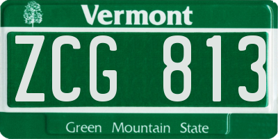 VT license plate ZCG813