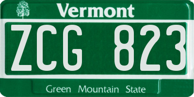 VT license plate ZCG823