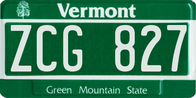 VT license plate ZCG827