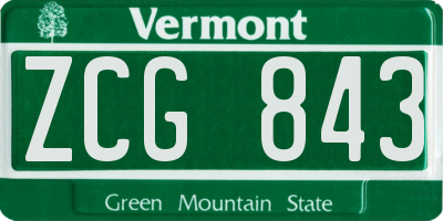 VT license plate ZCG843