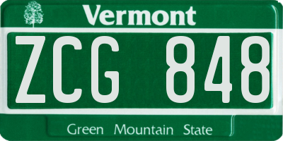 VT license plate ZCG848