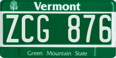 VT license plate ZCG876