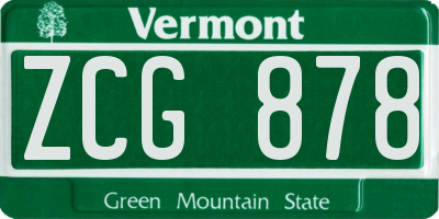 VT license plate ZCG878