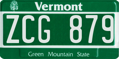VT license plate ZCG879