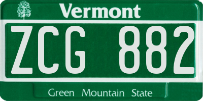 VT license plate ZCG882
