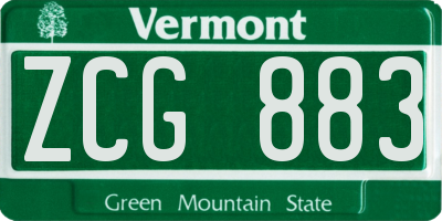 VT license plate ZCG883