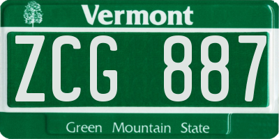 VT license plate ZCG887
