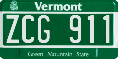 VT license plate ZCG911