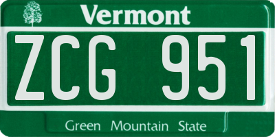VT license plate ZCG951