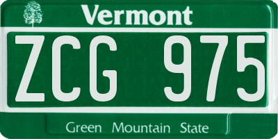VT license plate ZCG975