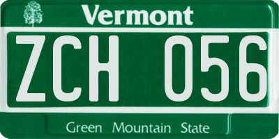 VT license plate ZCH056