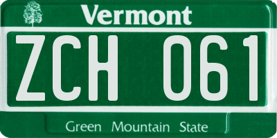 VT license plate ZCH061