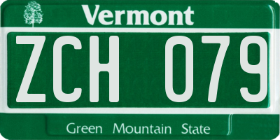 VT license plate ZCH079