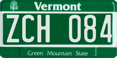 VT license plate ZCH084