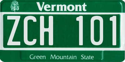 VT license plate ZCH101