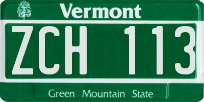 VT license plate ZCH113