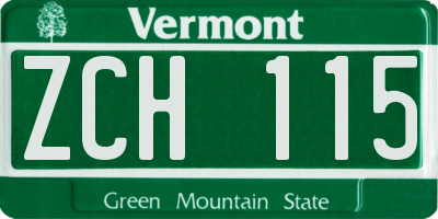 VT license plate ZCH115