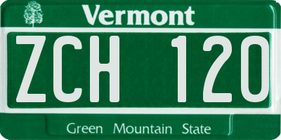 VT license plate ZCH120