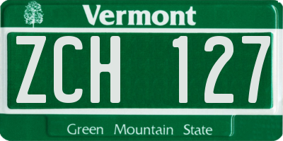 VT license plate ZCH127