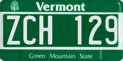 VT license plate ZCH129