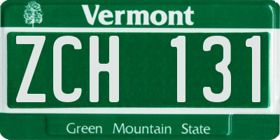 VT license plate ZCH131