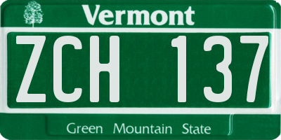 VT license plate ZCH137