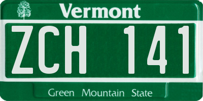 VT license plate ZCH141
