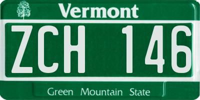 VT license plate ZCH146