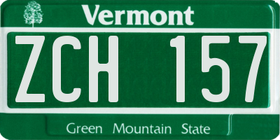 VT license plate ZCH157