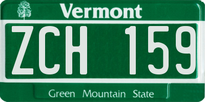 VT license plate ZCH159
