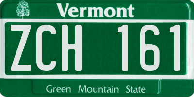 VT license plate ZCH161