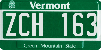 VT license plate ZCH163
