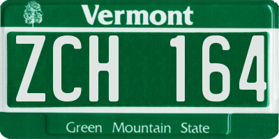 VT license plate ZCH164