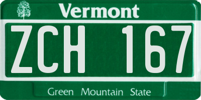 VT license plate ZCH167