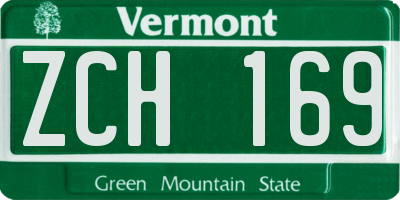 VT license plate ZCH169