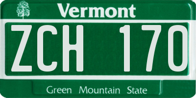 VT license plate ZCH170