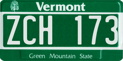VT license plate ZCH173