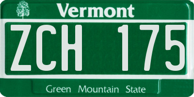 VT license plate ZCH175