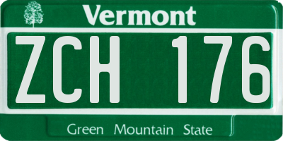 VT license plate ZCH176