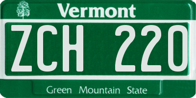 VT license plate ZCH220