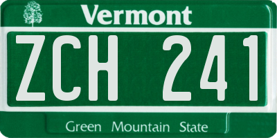 VT license plate ZCH241