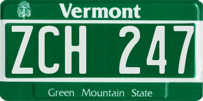 VT license plate ZCH247