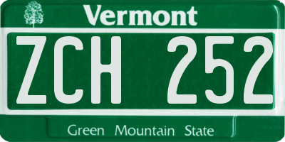 VT license plate ZCH252